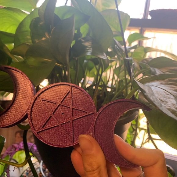 Triple moon Purple Moon incense holder - Picture 1 of 1